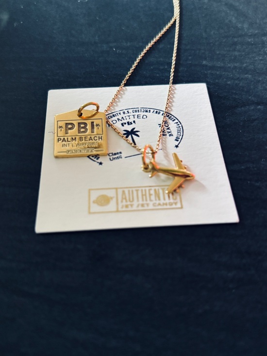 Jet Set Candy Jewelry - Jet Set Candy PBI Palm Beach Airport Necklace Gold Vermeil 925 Retired Code